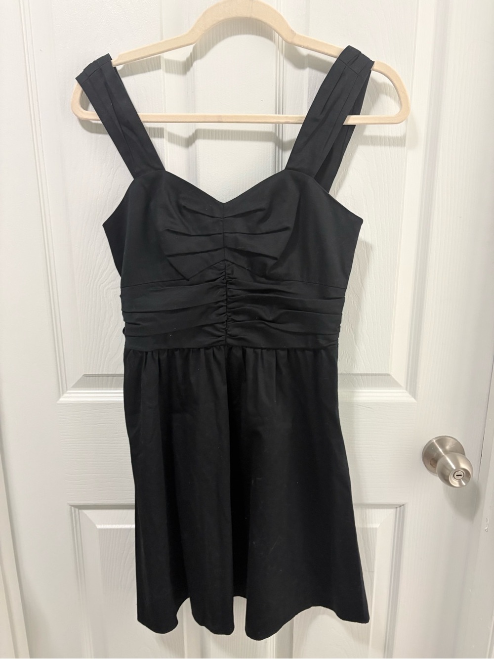 Express Black Sleeveless Mini Dress with Ruched Bodice